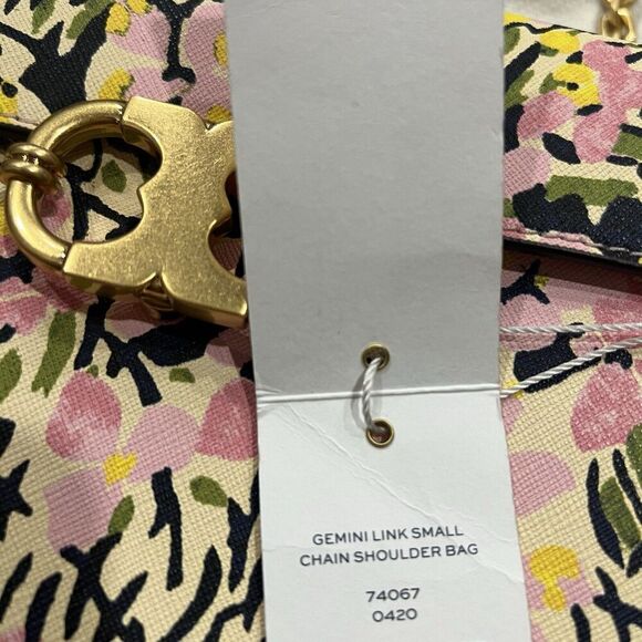 Tory Burch Gemini Link Small Chain Flower Field Shoulder Bag S 74067 $525 NEW - Picture 10 of 12